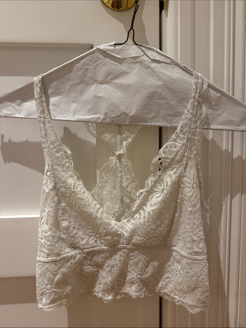 Urban Outfitters Cream Lace Racerback Bralette